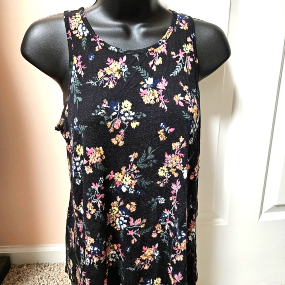SO Floral Sleeveless Racerback Top